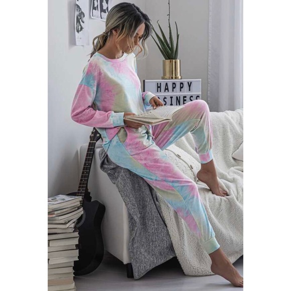 Rainbow tie dye lounge set - Picture 2 of 5